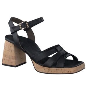 Paul Green Tina Sandal in Black Leather